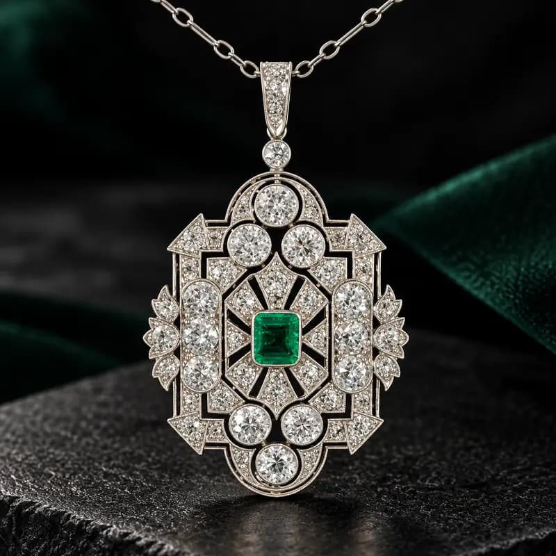 Art deco emerald